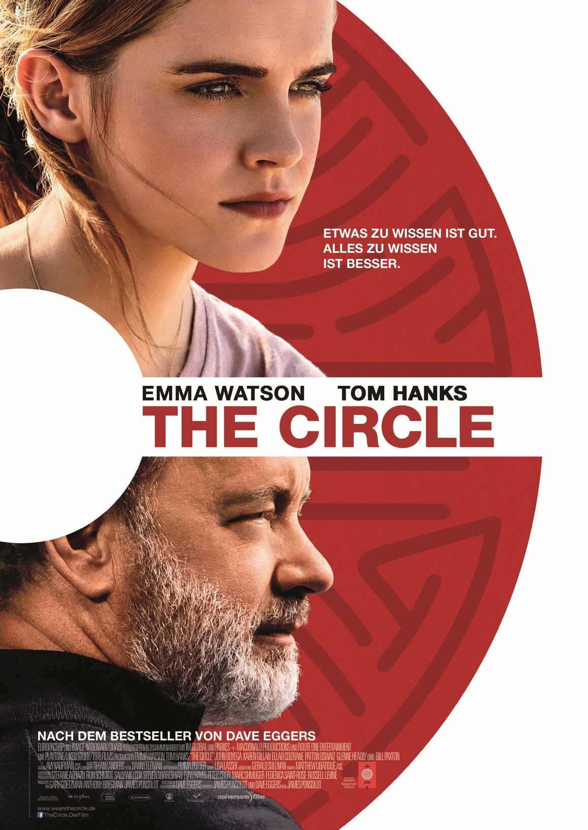 Filmplakat zu The Circle mit Tom Hanks und Emma Watson.